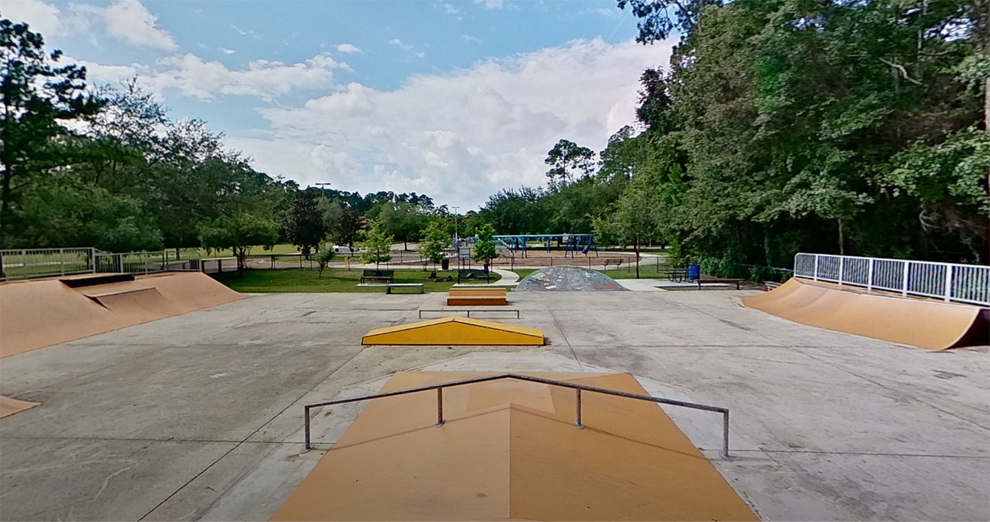 The skatepark offers a spot for skaters of all ages to show off their boarding skills.