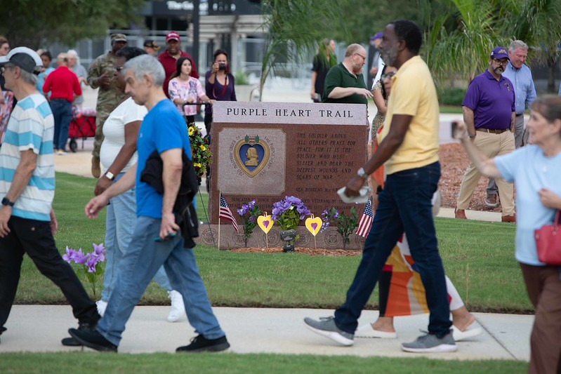 People walking on the Purple Heart Trail after the Purple Heart Ceremony 2026