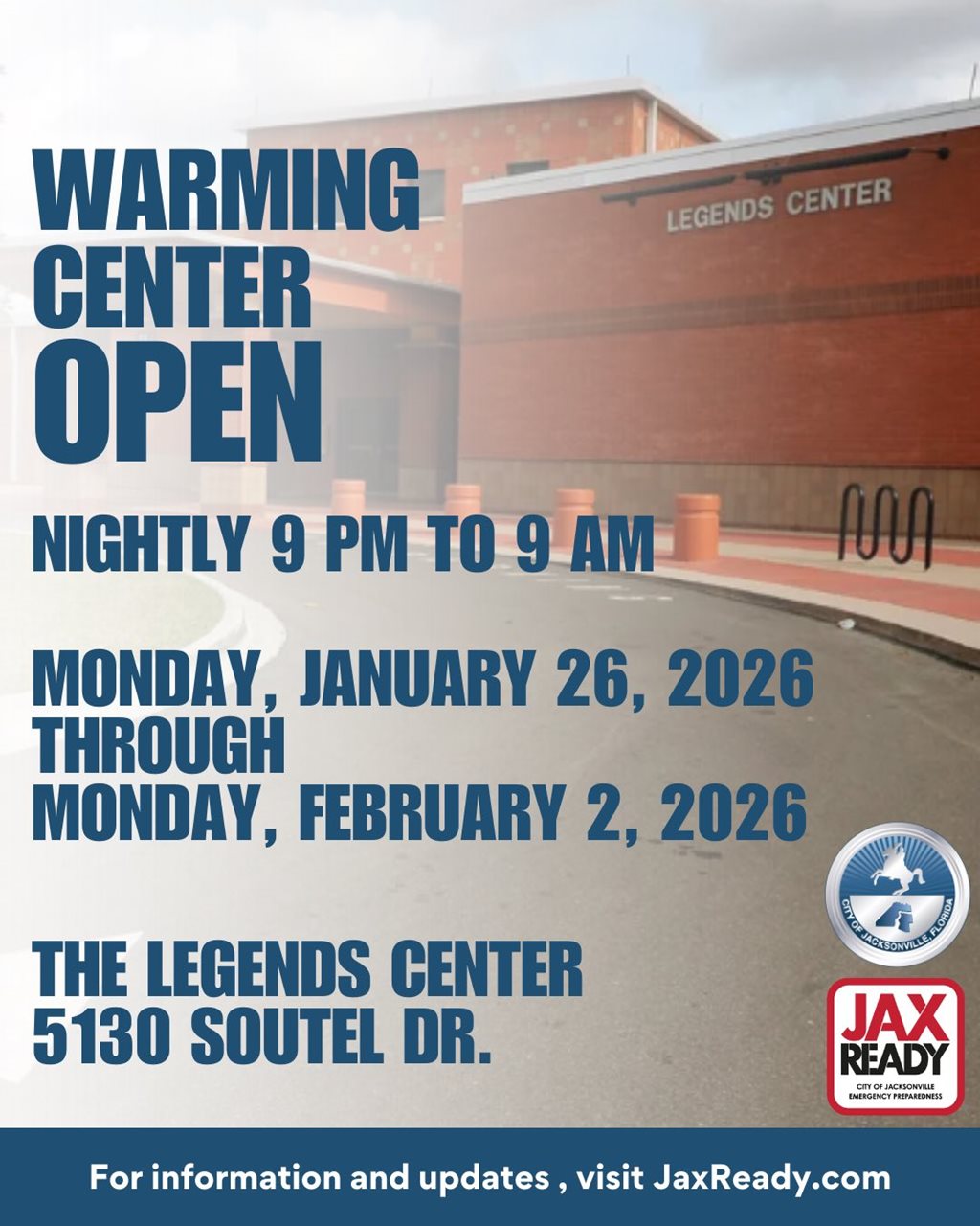 warming center location and hours