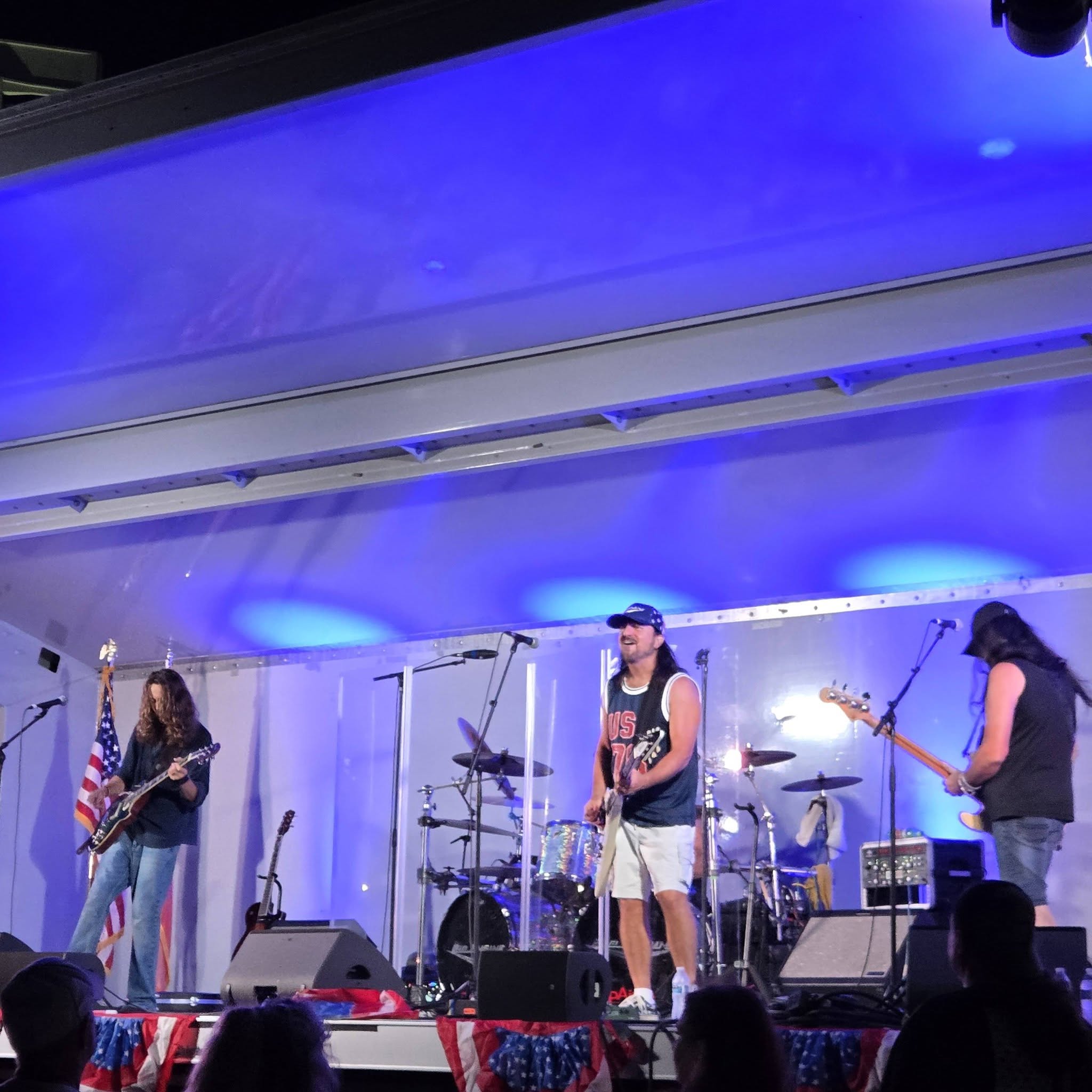 The band Big Engine preforming for the Freedom Fest 250.