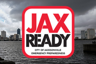 JaxReady logo in front of the city JaxReady logo in front of the city