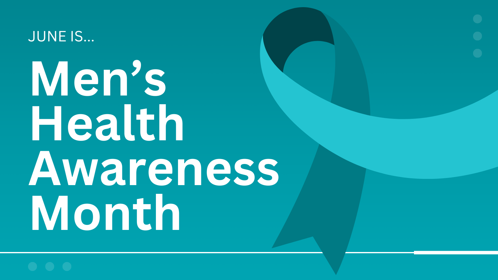 Colored Teal Ribbon for Men's Awareness Month