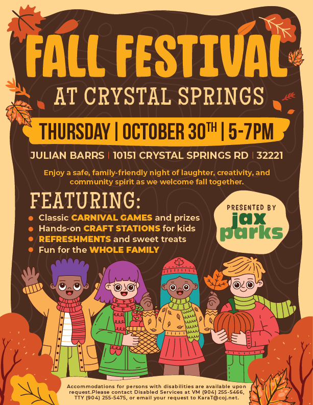 brown, tan and orange flyer with tweens in fall gear