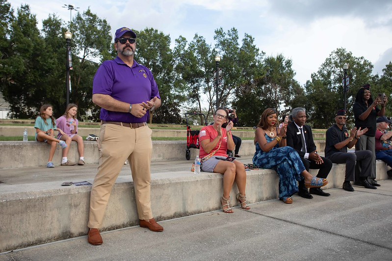 Crowd starting to gather for the Purple Heart Ceremony 2026