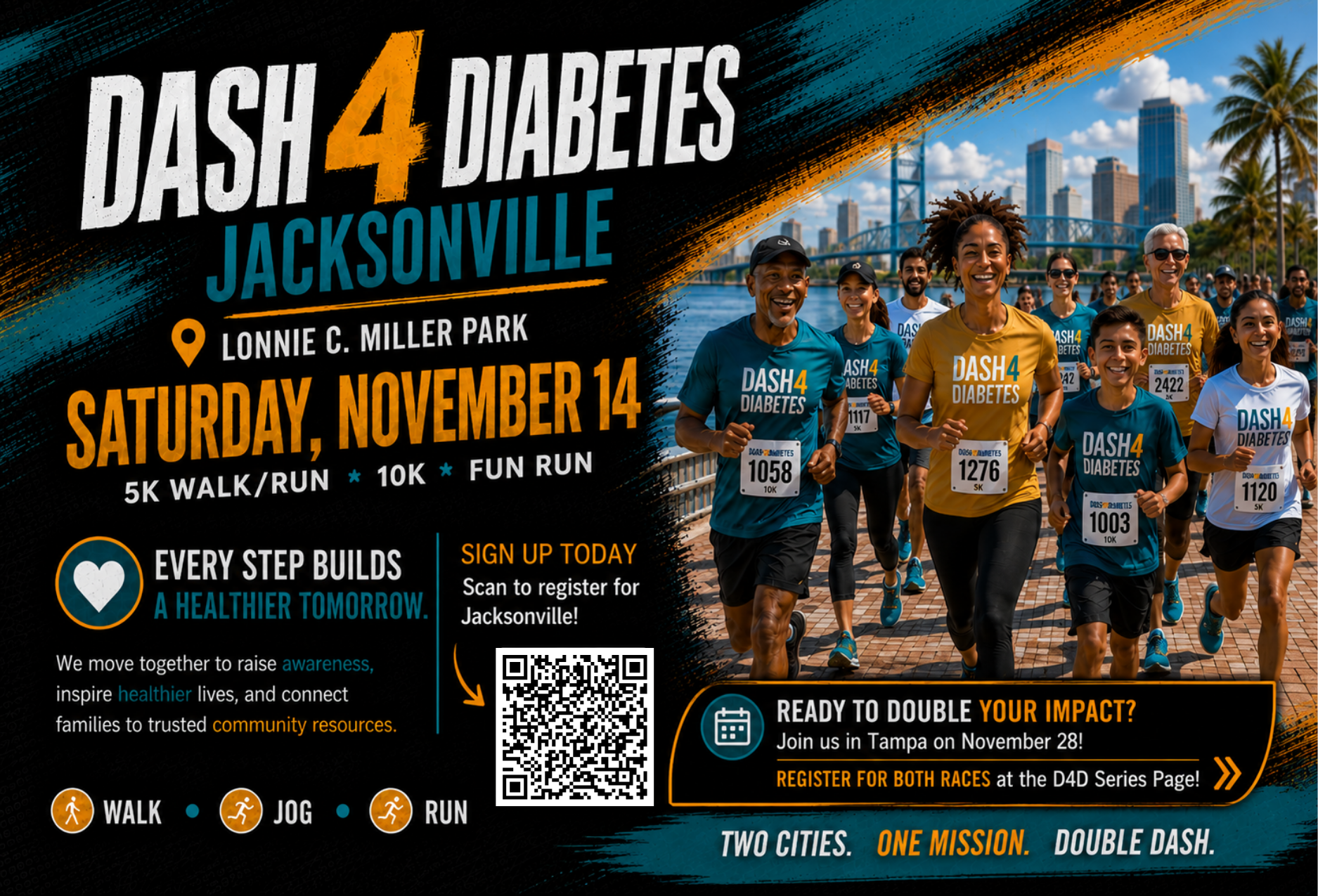 Dash4Diabetes Jacksonville 5K Walk/Run - 10K - Fun Run