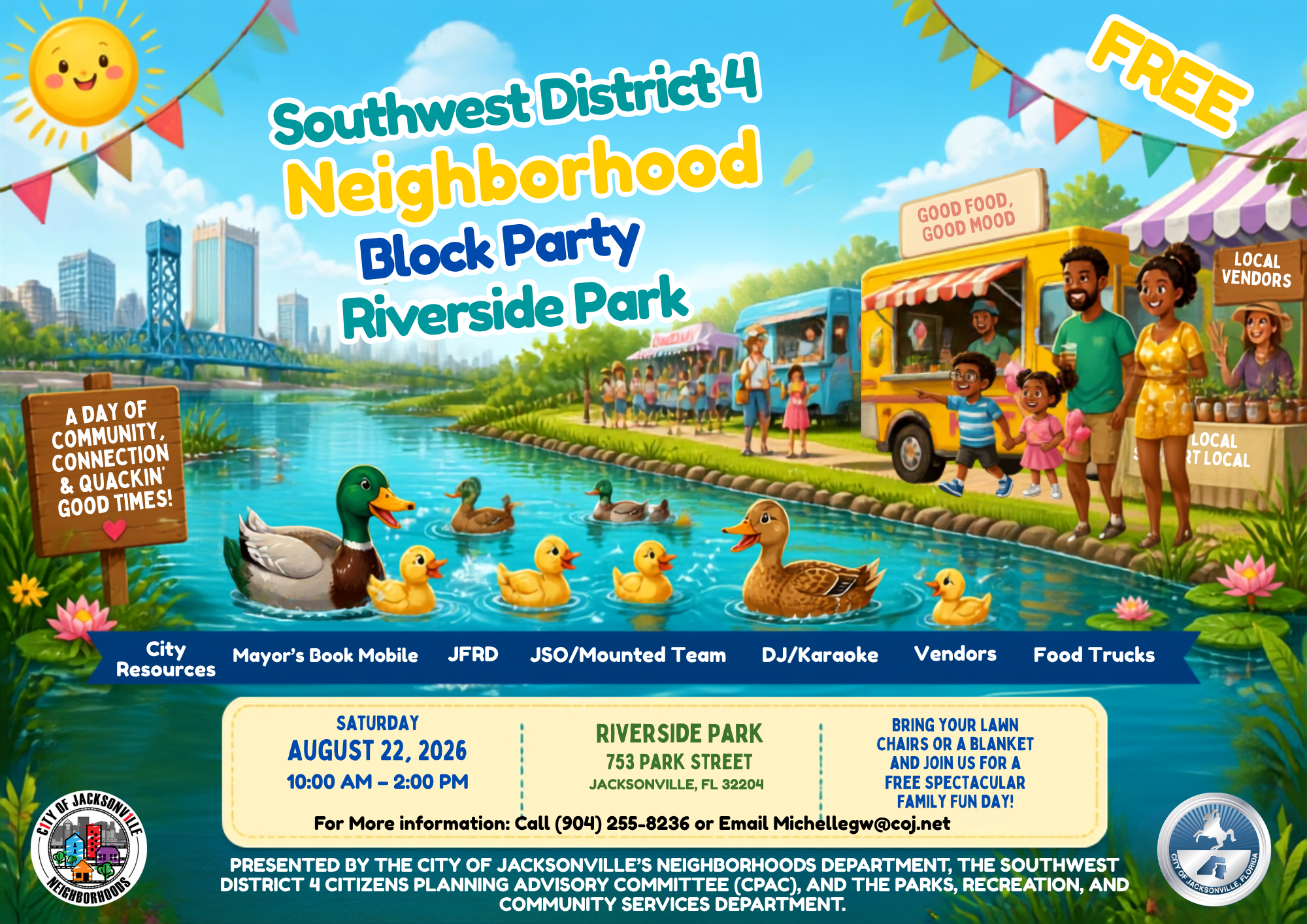 Southwest District 4 Neighborhood Block Party Flyer