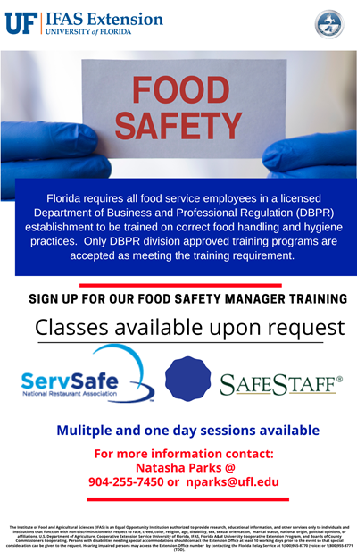 Food safety class flyer