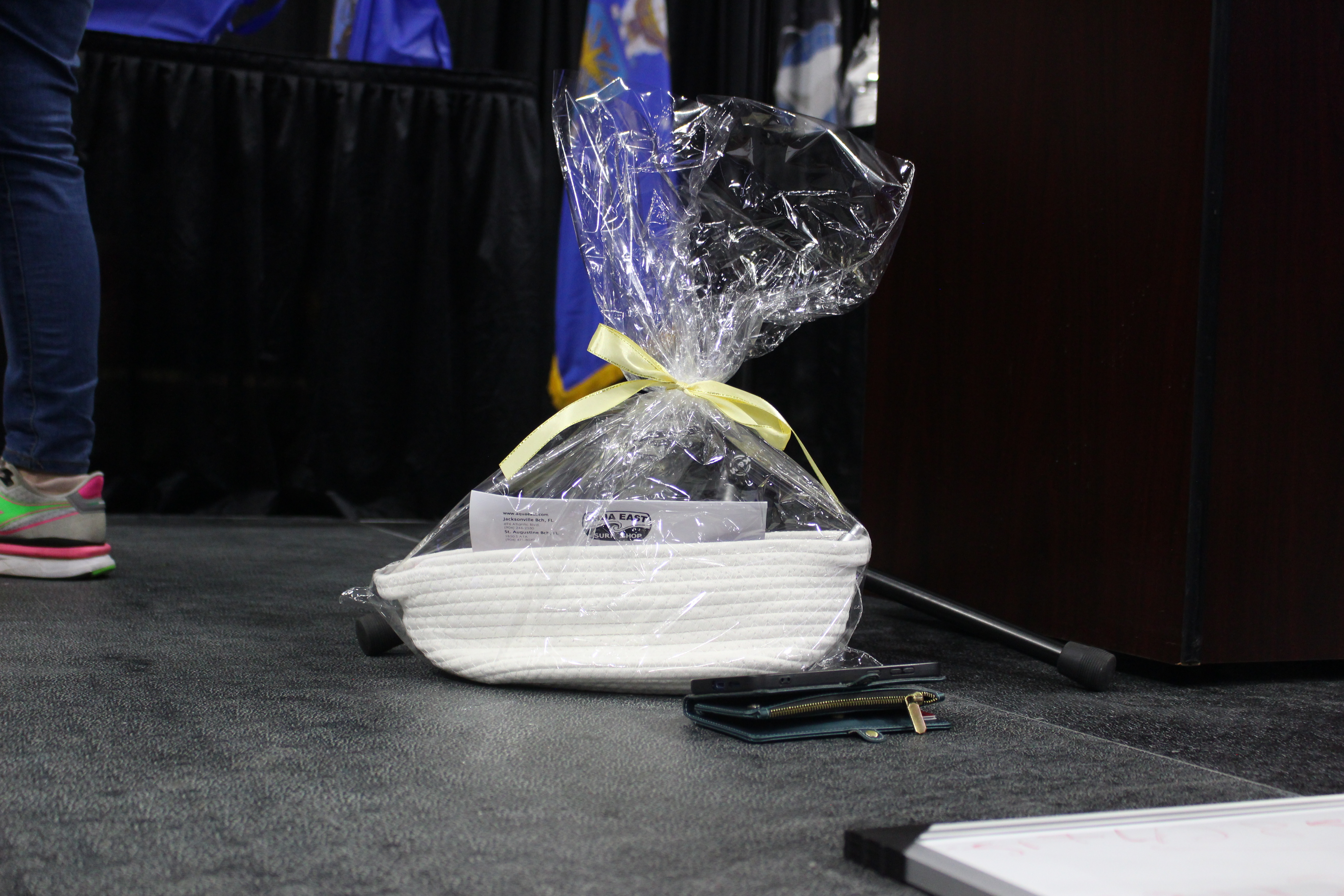 One of 15 gift baskets given away.  The gifts that were handed out included, a weekend at Ocean One, weekend at Margaretville, 7 day cruise from Carnival, 1000$ gift card from Beards Jewelry, and many more.