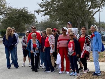A group of seniors hanging out by the waterfront