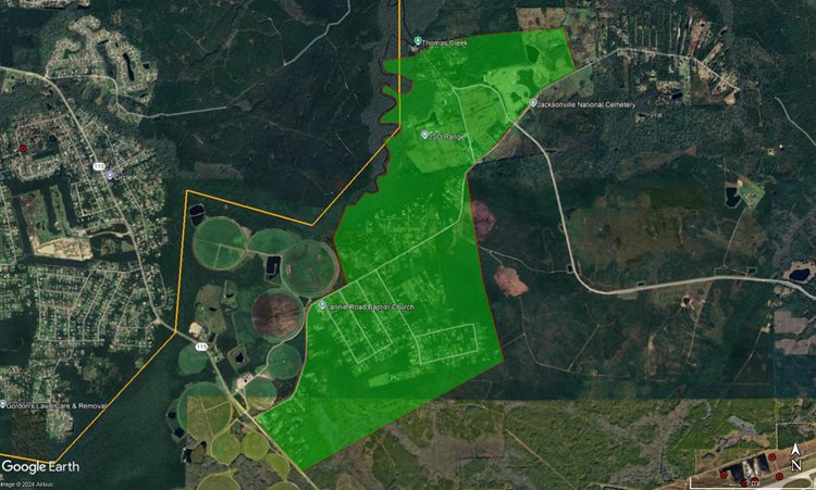 An area along Lannie rd and surrounding residential areas