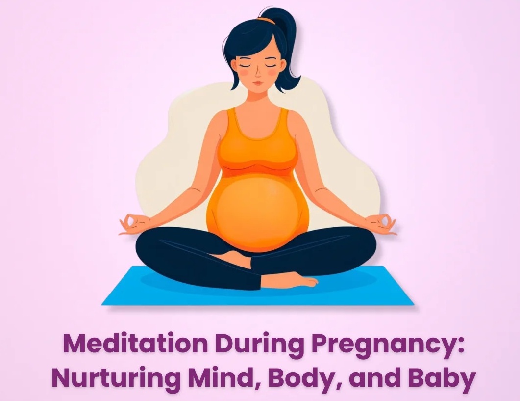 Pregnant woman meditating