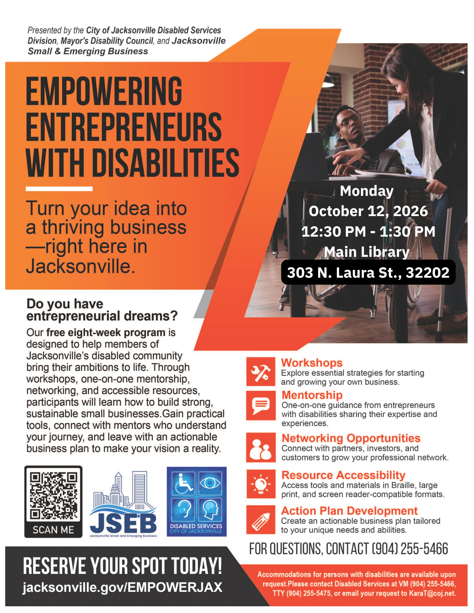 Information Session, October 12 at the Main Library from 12:30pm to 1:30pm