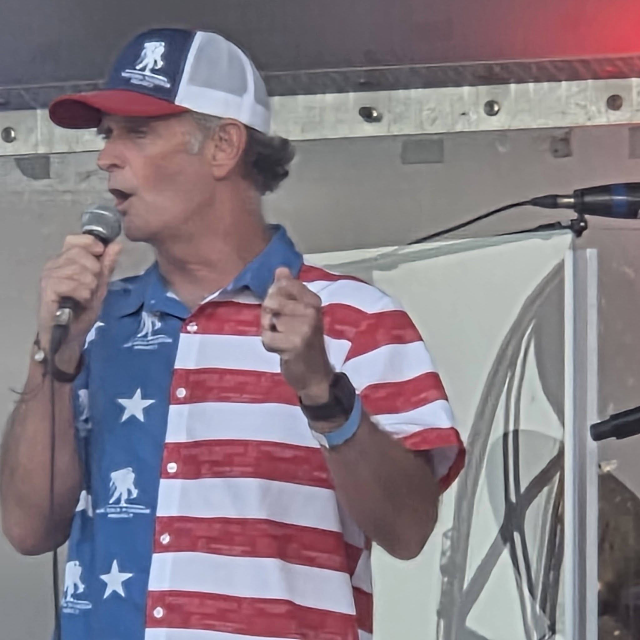 Lt. General Walt Piatt CEO of Wounded Warrior Project is speaking to the crowd at Freedom Fest 250.