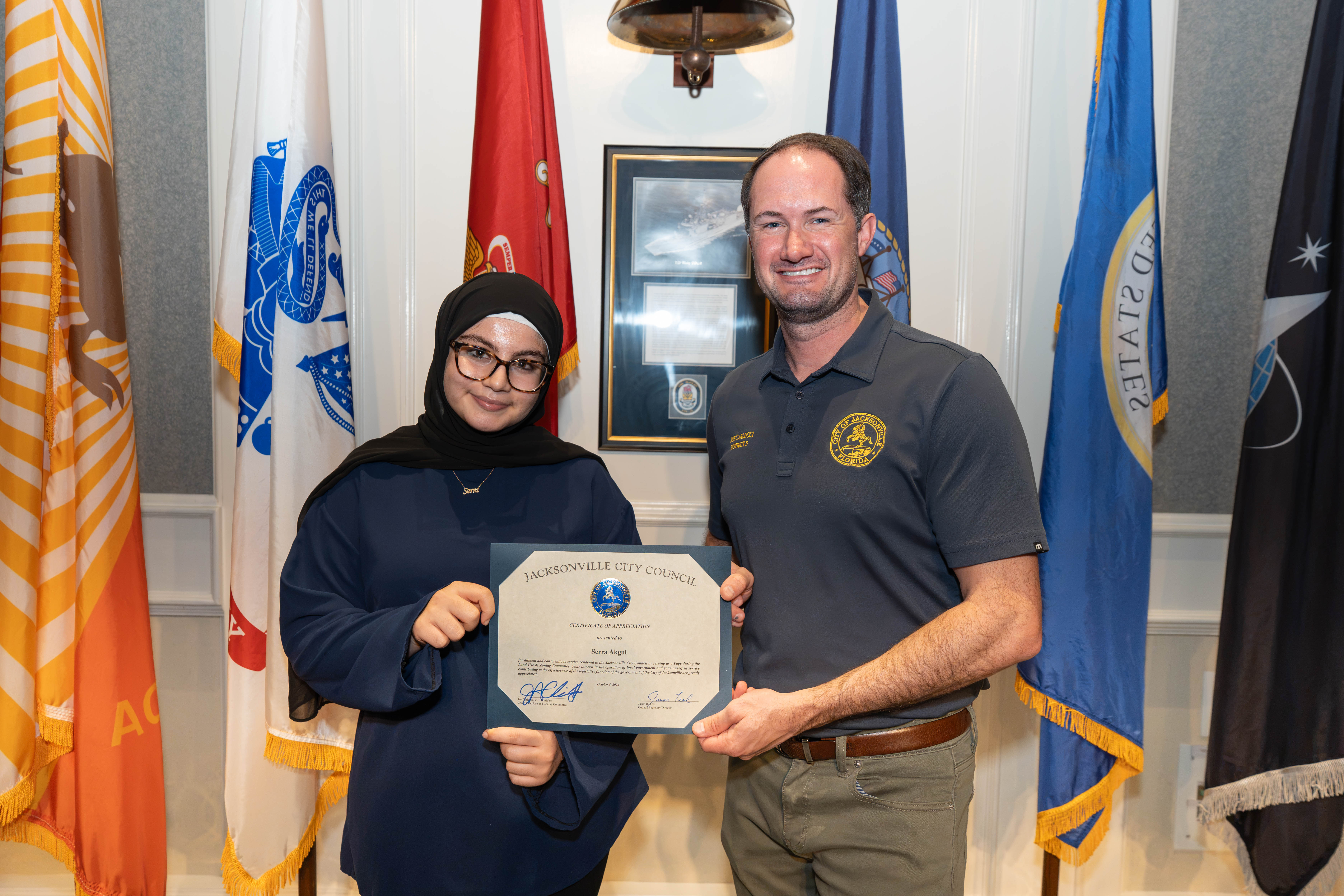 Serra Akgul and CVP Joe Carlucci 