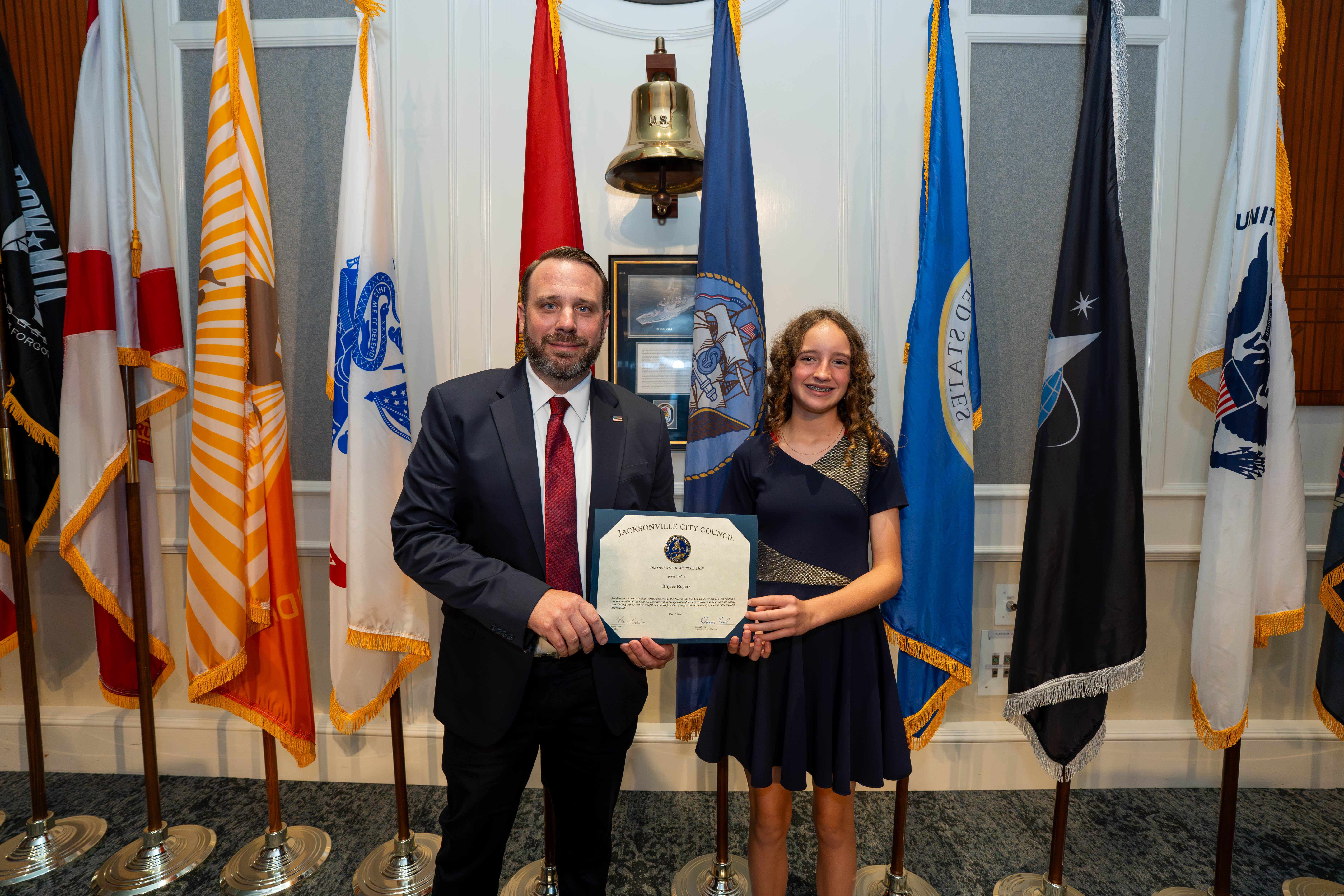 CP Carrico pictured with Page Program participant Rhylee Rogers 