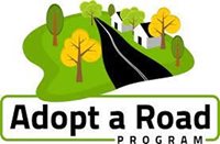 Adopt a Road Logo with trees and roadway