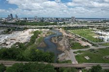 aerial view of creek