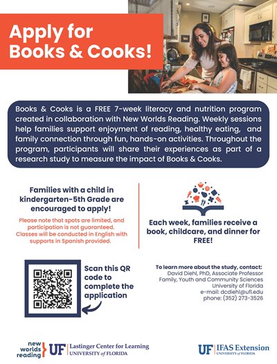 Apply for books and cooks flyer