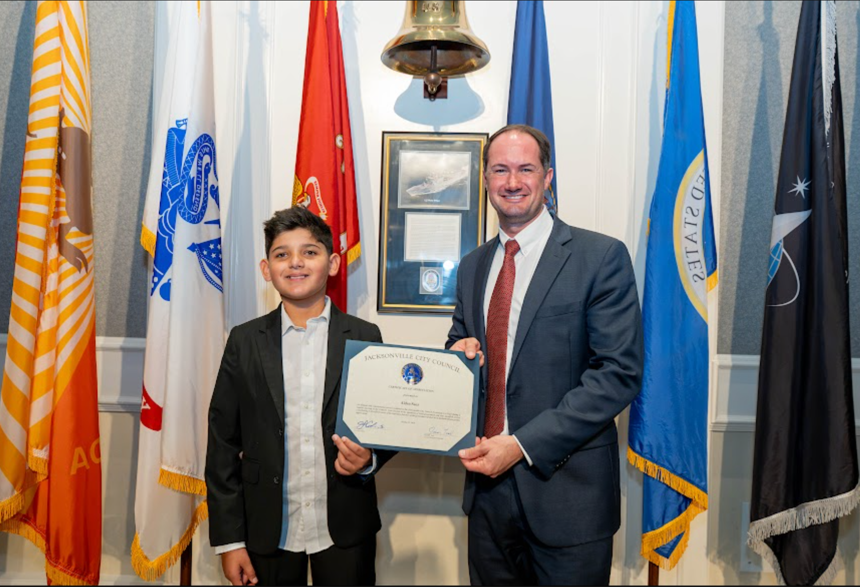 Aiden Saez and CVP Joe Carlucci Aiden Saez and CVP Joe Carlucci