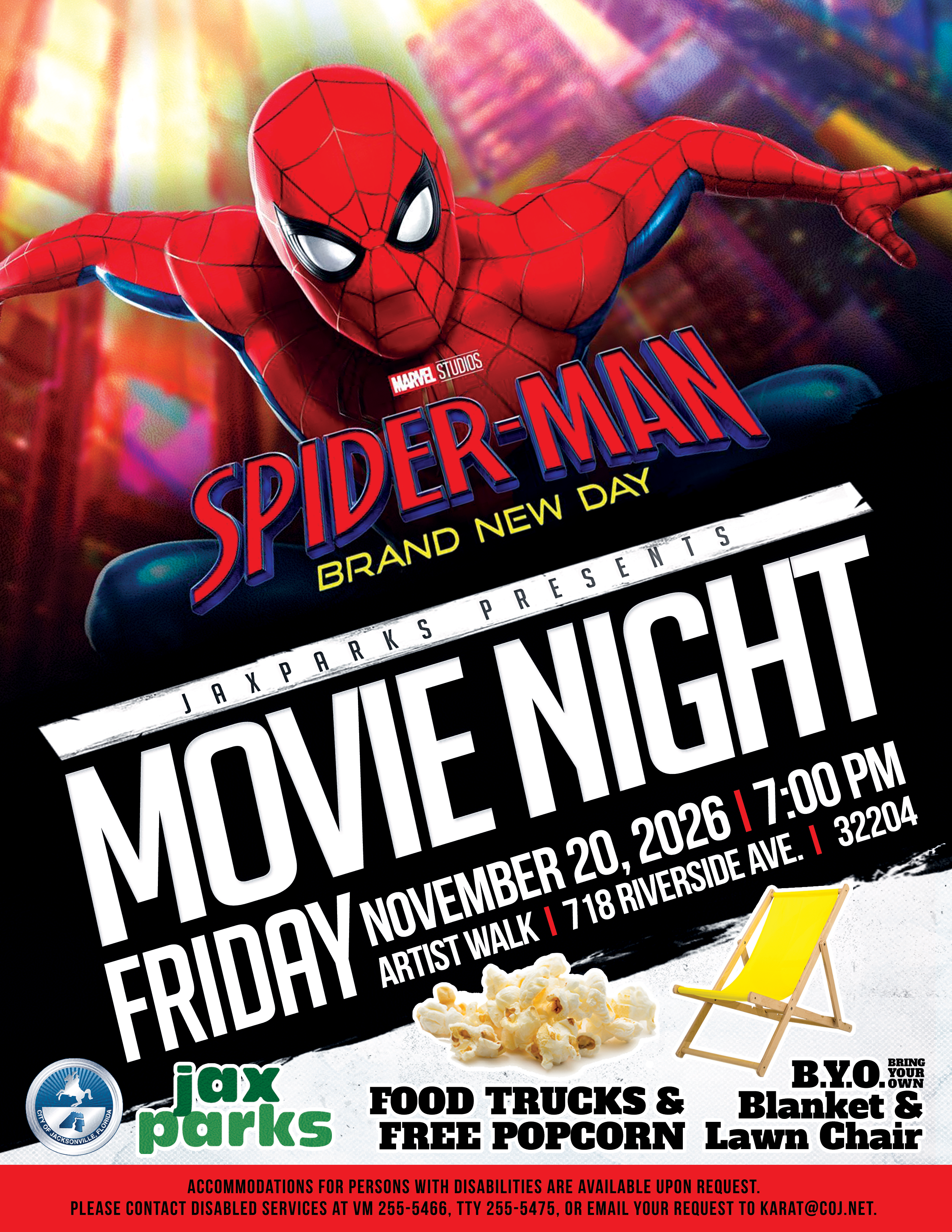 JaxParks Presents Movie Night Featuring Spider-Man: Brand New Day