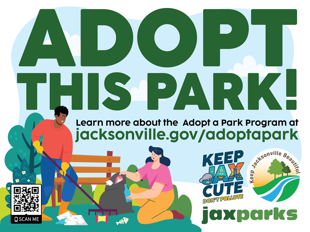 Adopt a Park yard sign with QR code