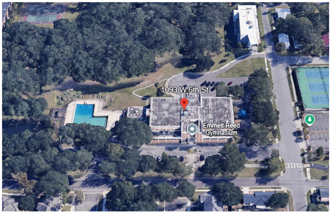 Satellite view Emmett Reed Community Center, Gymnasium and Park