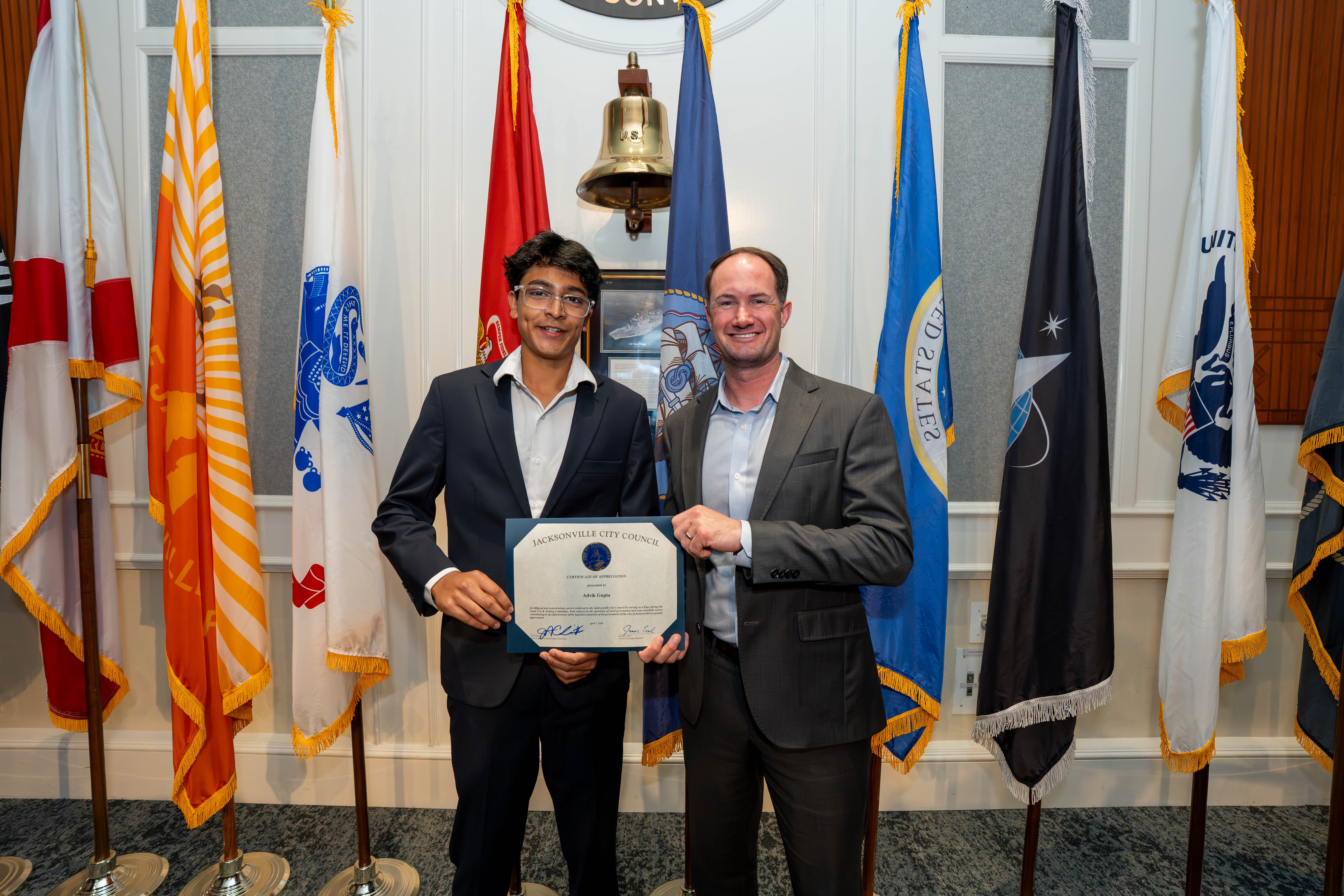 Advik Gupta and CM Joe Carlucci 