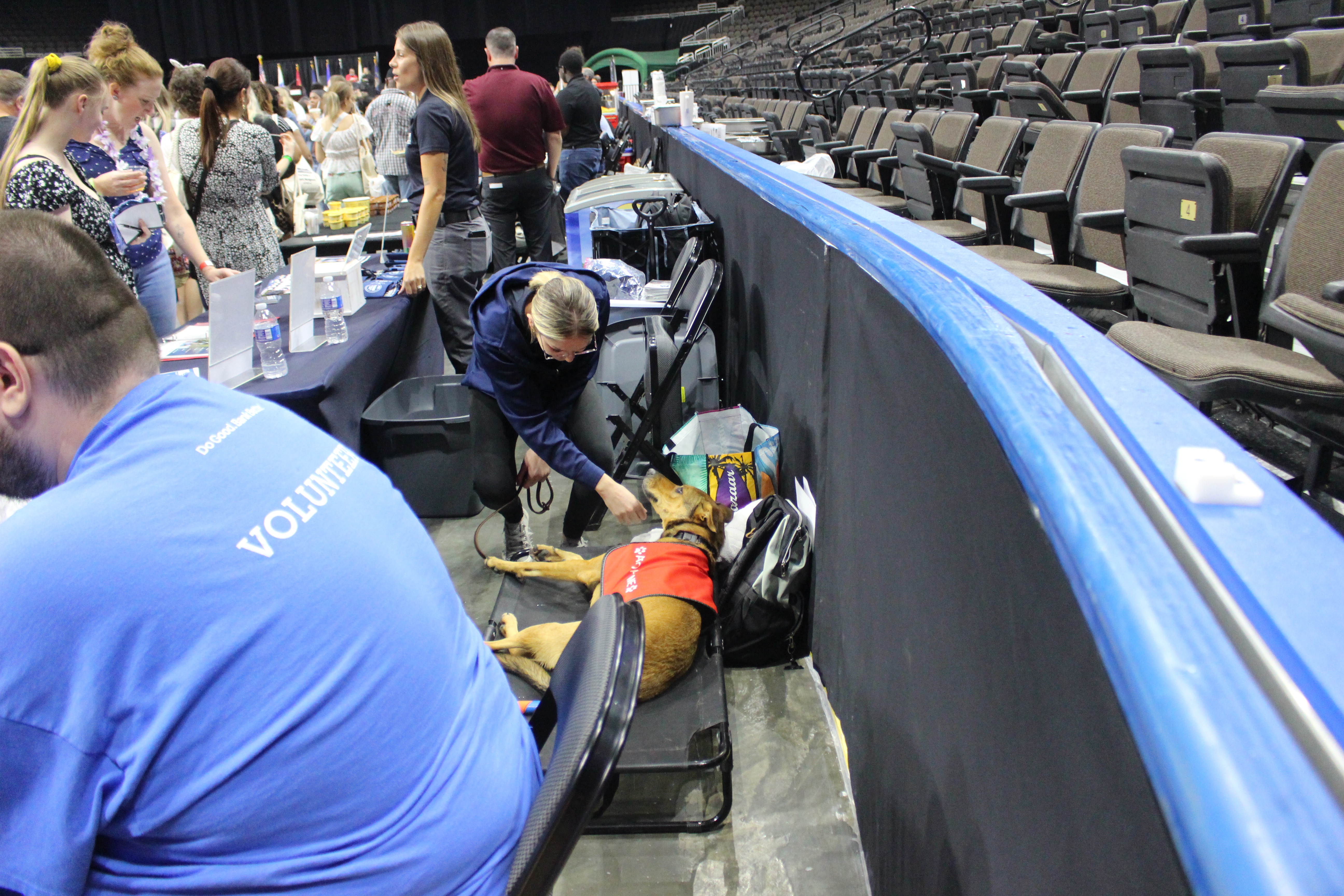 Even Luna from K9 For Warriors is wore out after a great night at Spouses Night Out 2026