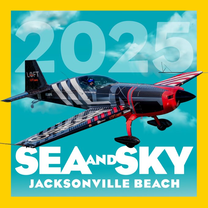 Sea and Sky ad with photo of stunt plane