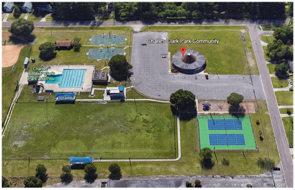 Satellite photo of Charles Clark Park