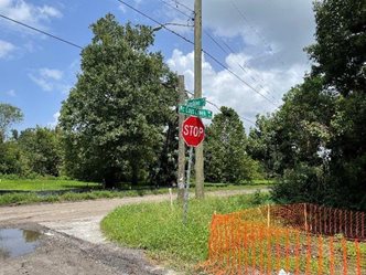 street corner with stop sign