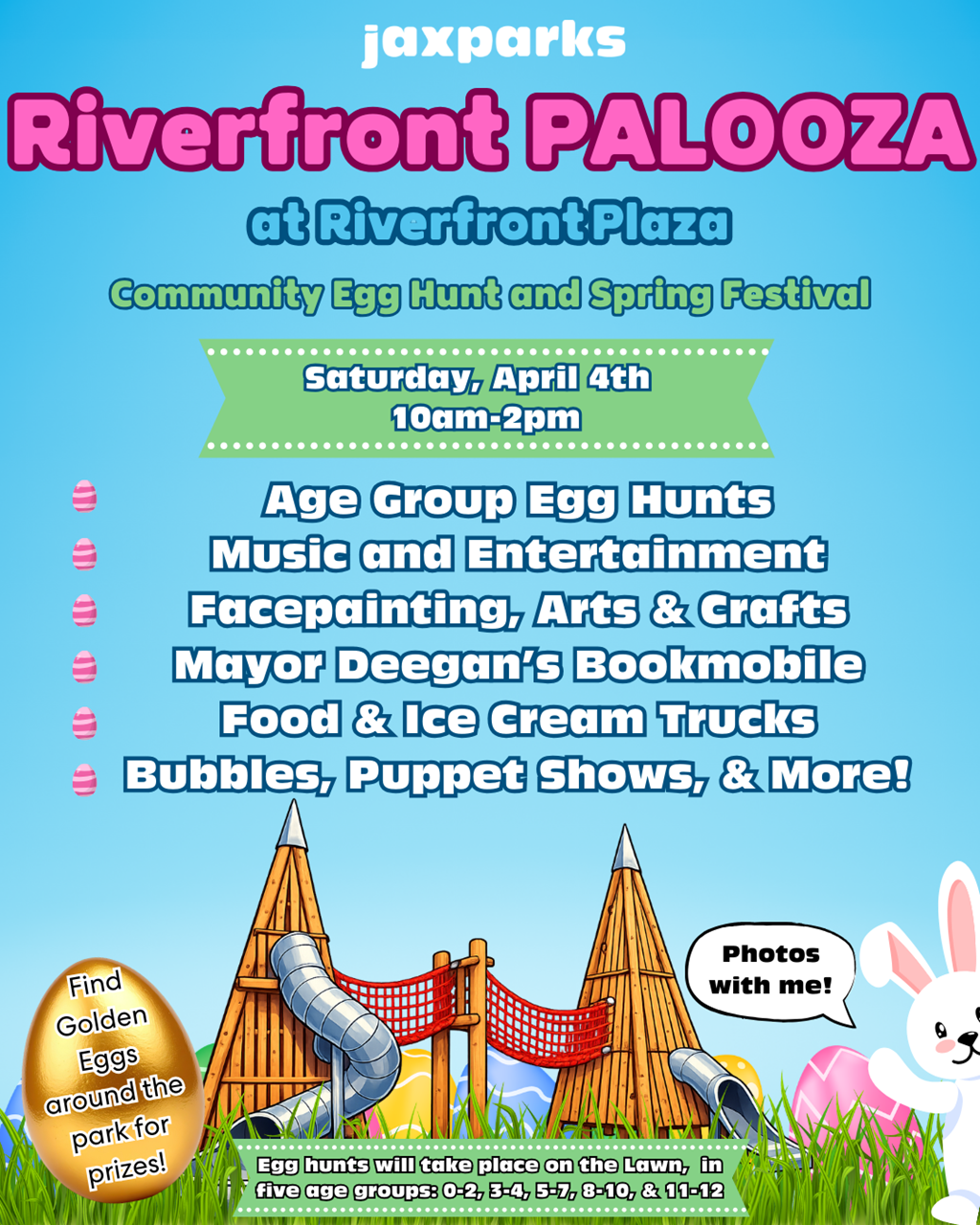 Colorful flyer with pastel colors, Easter Eggs and a bunny