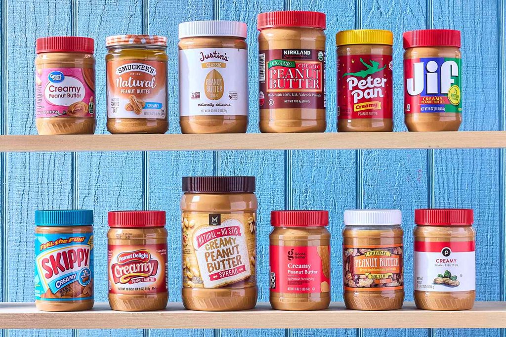 jars of peanut butter on shelf