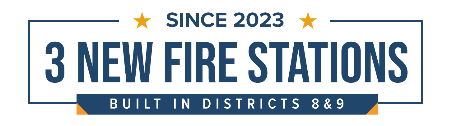 Since 2023 3 new fire sations were built in districts 8 and 9