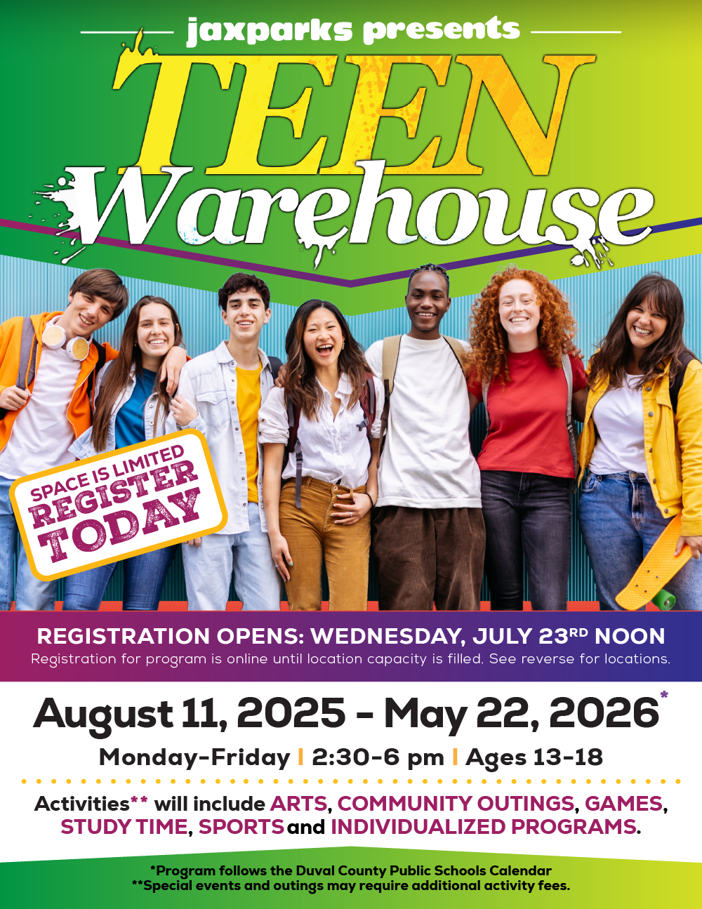 Teen Warehouse Flyer Front Page