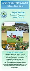 Greenbelt Brochure. For more information, please contact our Agricultural Specialist at (904) 255-5967 or via email at jelderkin@coj.net