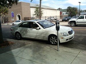 Properly parked at a meter