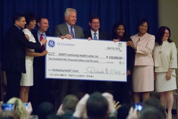 GE Foundation announced a $250,000 grant to The AGAPE Community Health Center Network to launch the One Heart cardiovascular community outreach program to screen 10,000 Jacksonville residents for cardiovascular disease and other chronic conditions.