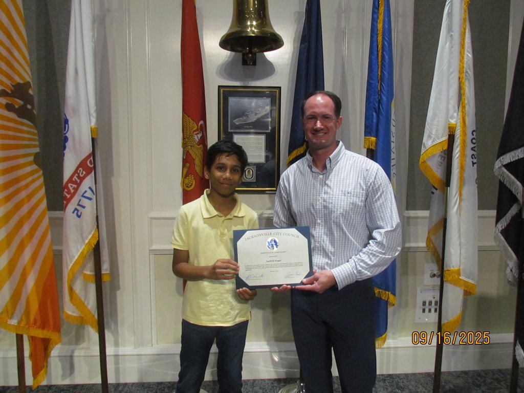 Page Program Saathvik Kuppa and CM Joe Carlucci, LUZ Chair 