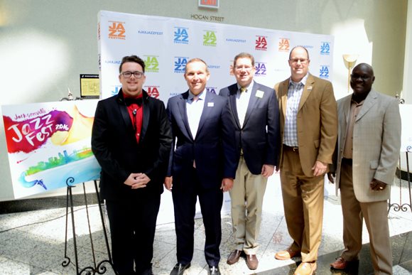 City leaders hold a news conference detailing the 2016 Jacksonville Jazz Festival