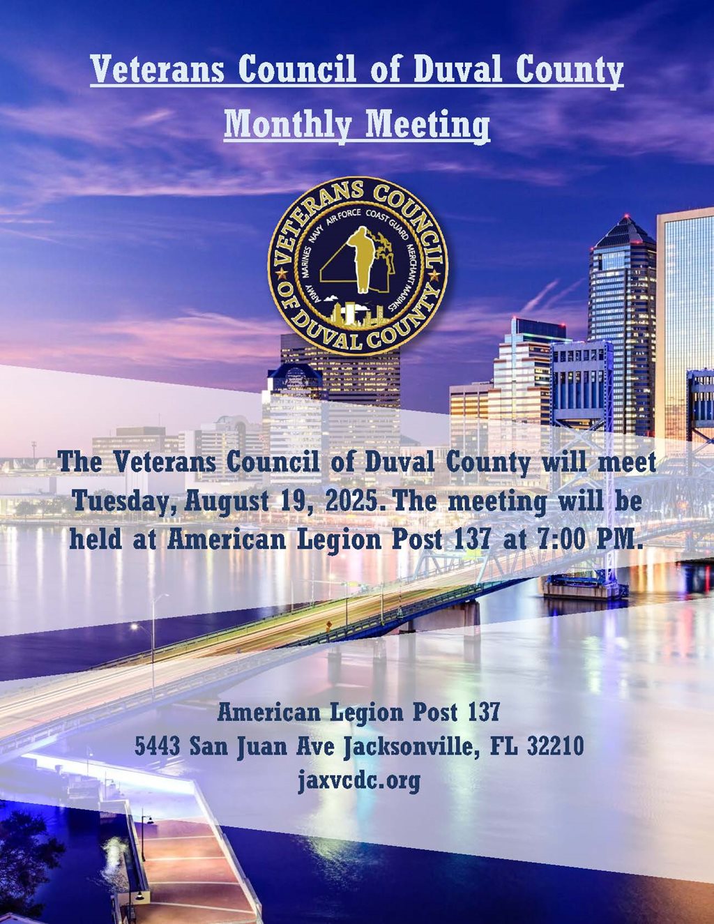 Veterans Council of Duval County Monthly Meeting