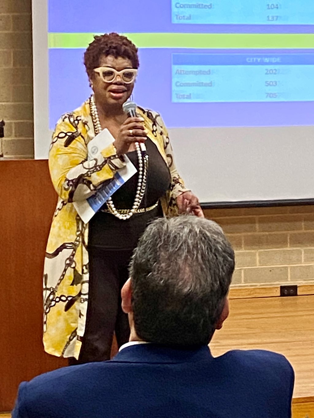 CM Pittman speaking at Sheriff's Watch Meeting