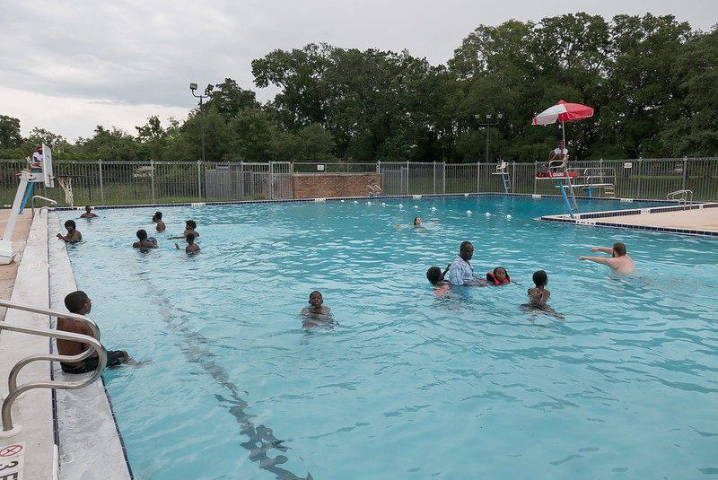People in a public pool