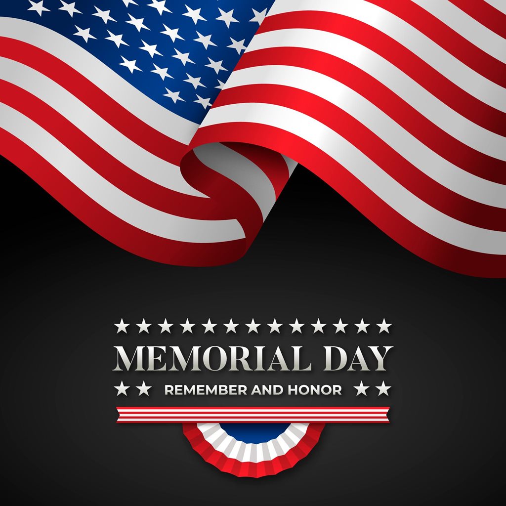 memorial day remember and honor with American flag
