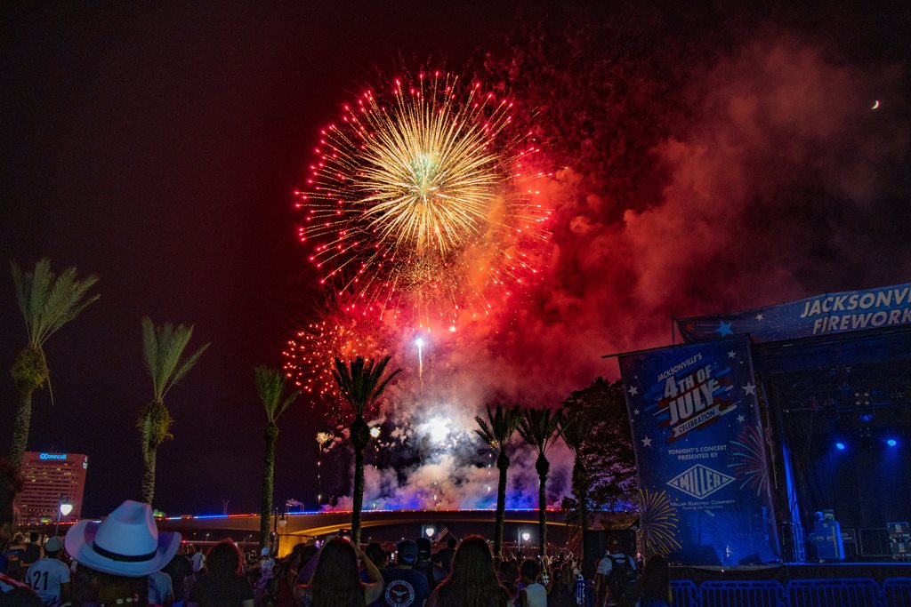 fireworks exploding in sky