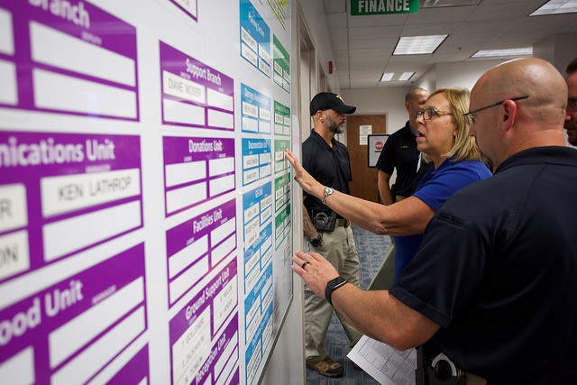 staff at emergency operation center