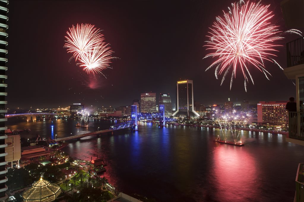 Fireworks over downtown Jacksonville
