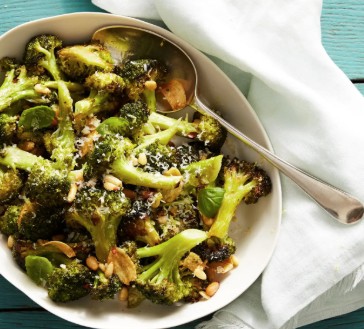 Roasted broccoli in a plate