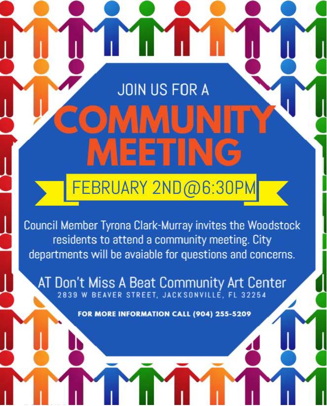 Join us for a community meeting flyer
