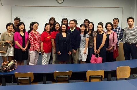 November 1, 2015 photo of Councilwoman Brosche with parents of students of the Jacksonville Chinese Association's School